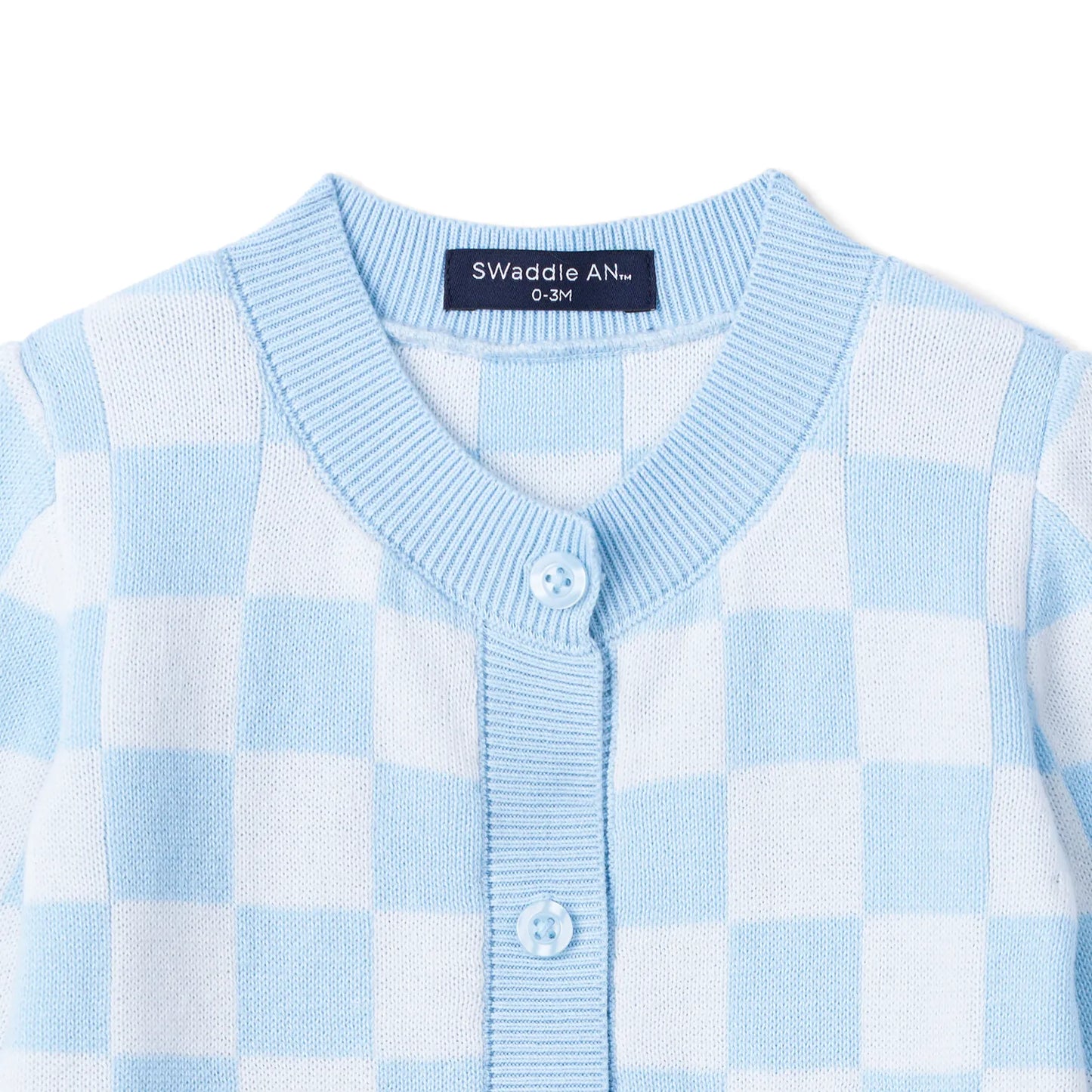 Checker Baby Knit Button Romper