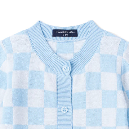 Checker Baby Knit Button Romper