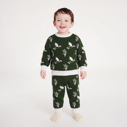 Mallard Duck Knit Long Sleeve Crewneck Sweater