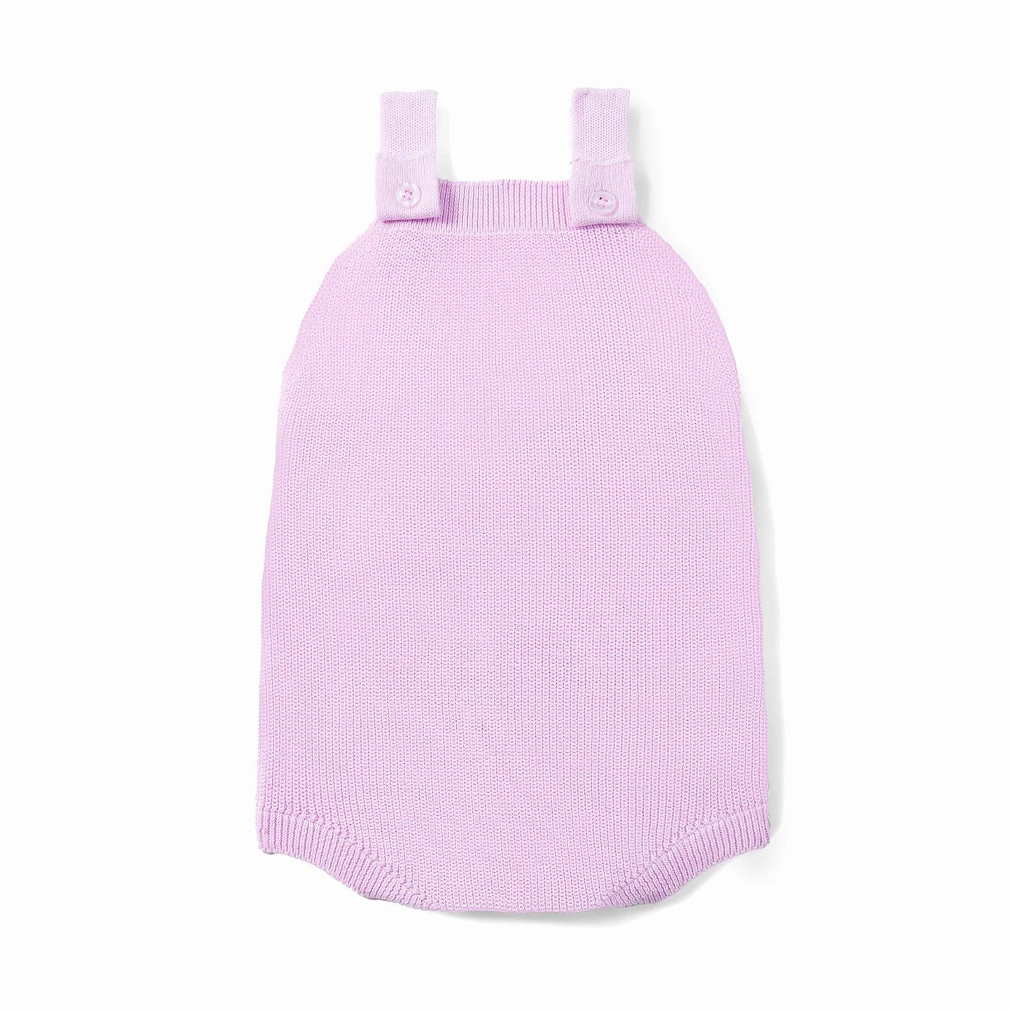 Baby Knit Button Strap Romper in Lilac