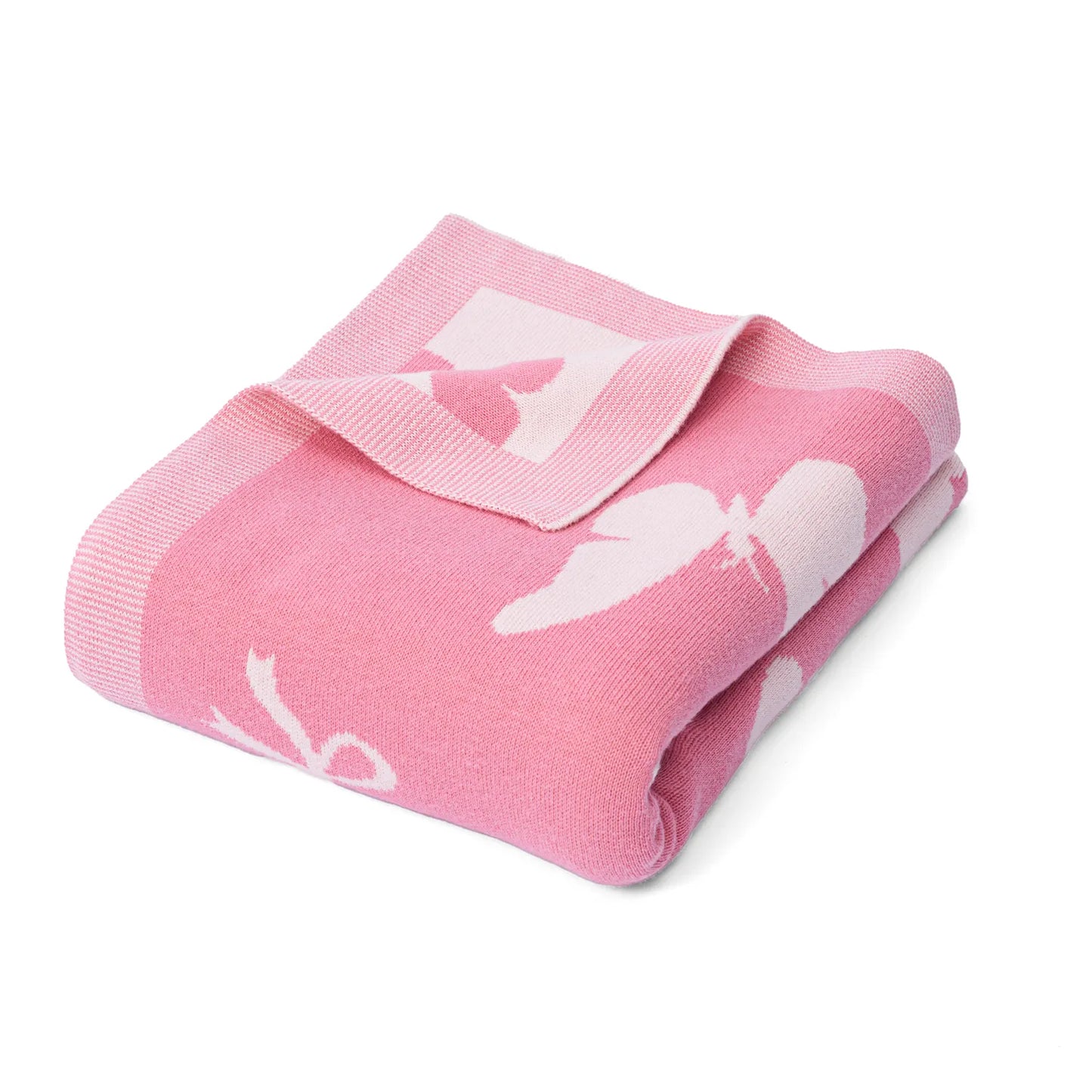 Butterfly Jacquard Knit Baby Blanket