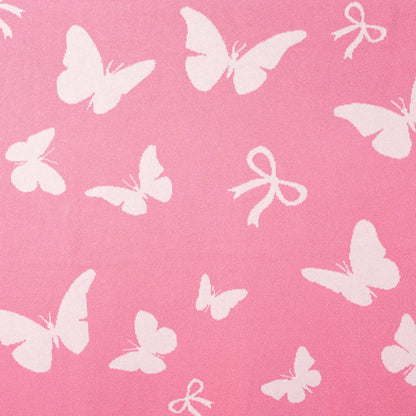 Butterfly Jacquard Knit Baby Blanket