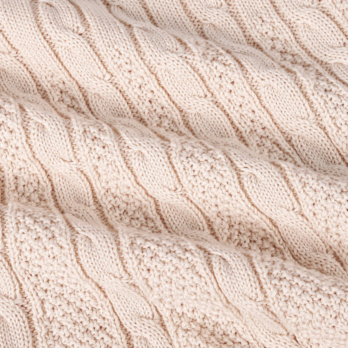 Cable Knit Polo Dress in Beige