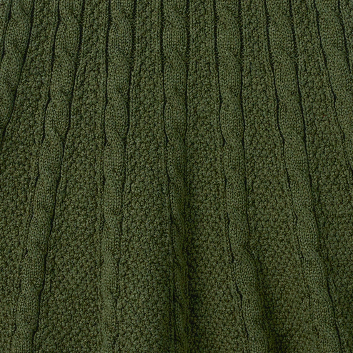 Cable Knit Polo Dress in Forest Green