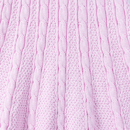 Cable Knit Polo Dress in Lilac