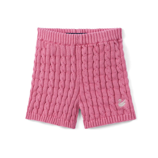 Cable Knit Short in Rose Pink