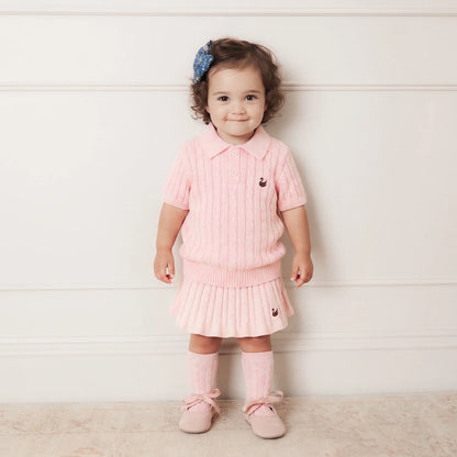 Cable Knit Skirts in Pink