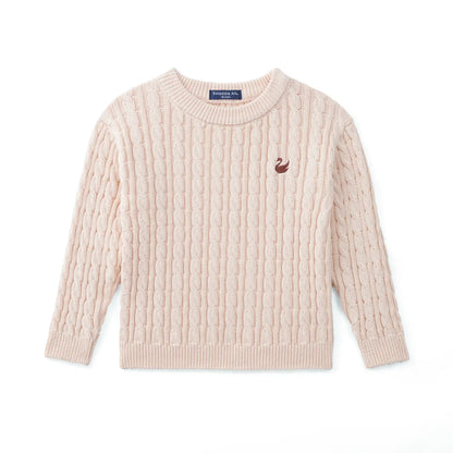 Classic Cable Knit Baby Sweater in Beige