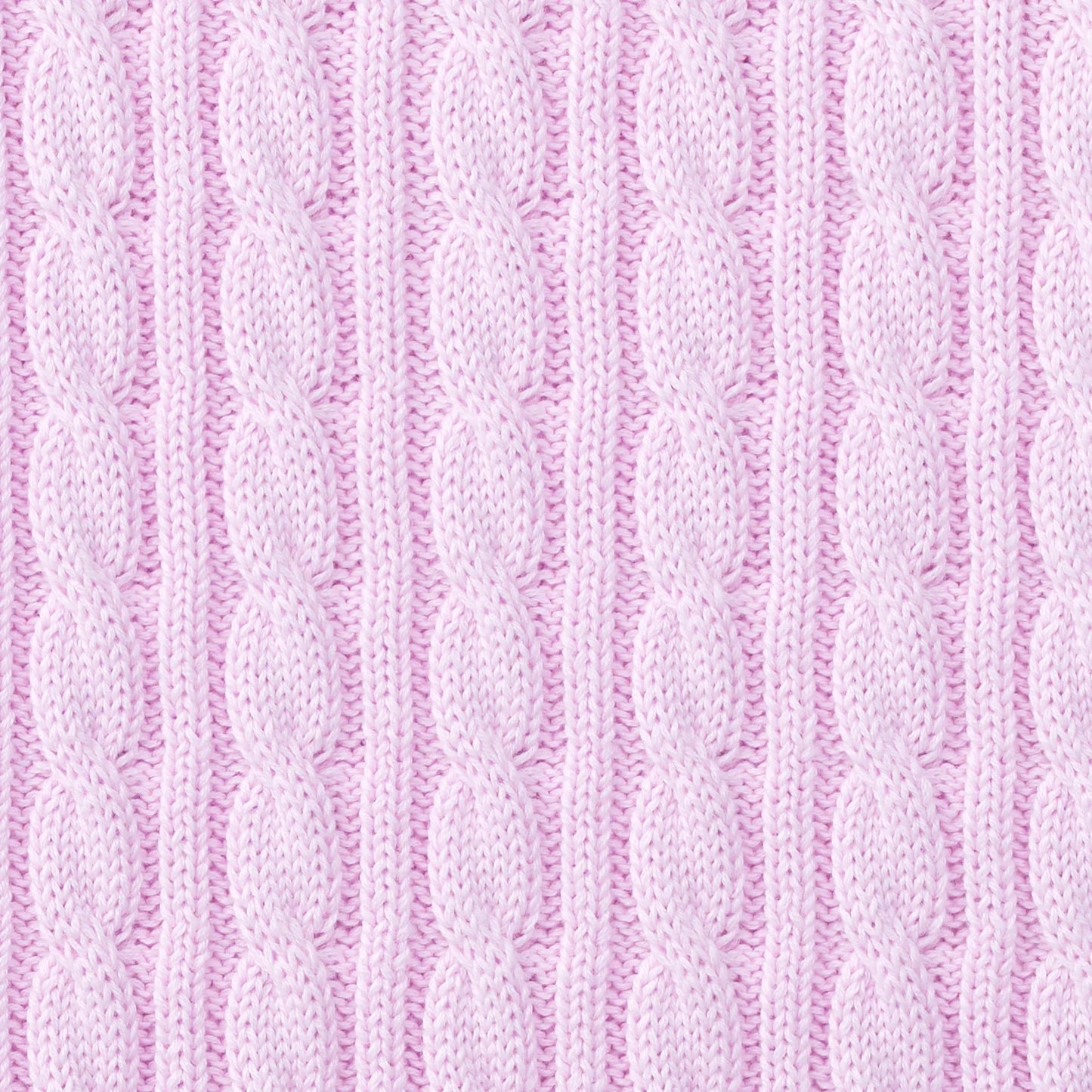 Classic Cable Knit Baby Sweater in Lilac