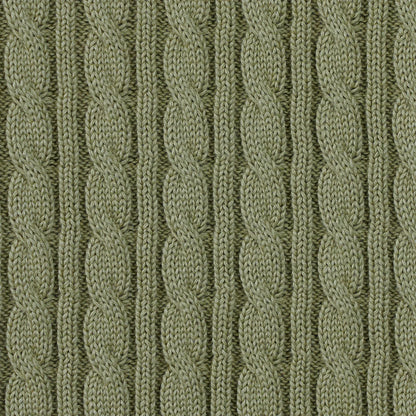 Classic Cable Knit Baby Sweater in Sage Green
