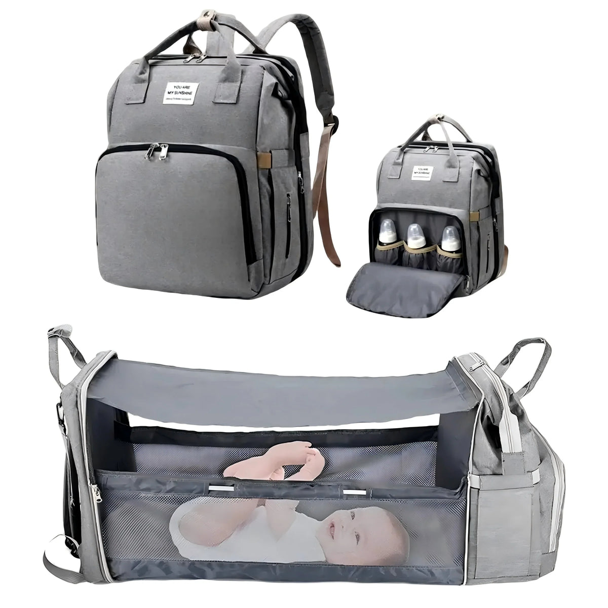 3 in 1 Diaper Bag Backpack Foldable Baby Bed Waterproof Travel Bag