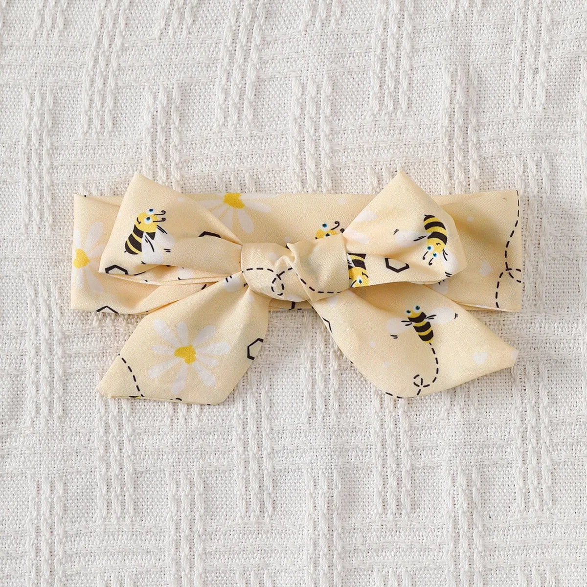 Baby girl Summer Dress Cute Little bee Ruffled Suspender Dress and Headband 2-piece Set for 0-3 Year old Baby girl Casual Dress