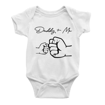 Newborn Baby Boys Girls Clothes Infant Cartoon Daddy and Me Print Funny Short Sleeve Bodysuit Summer Romper Infant Jumpsuit
