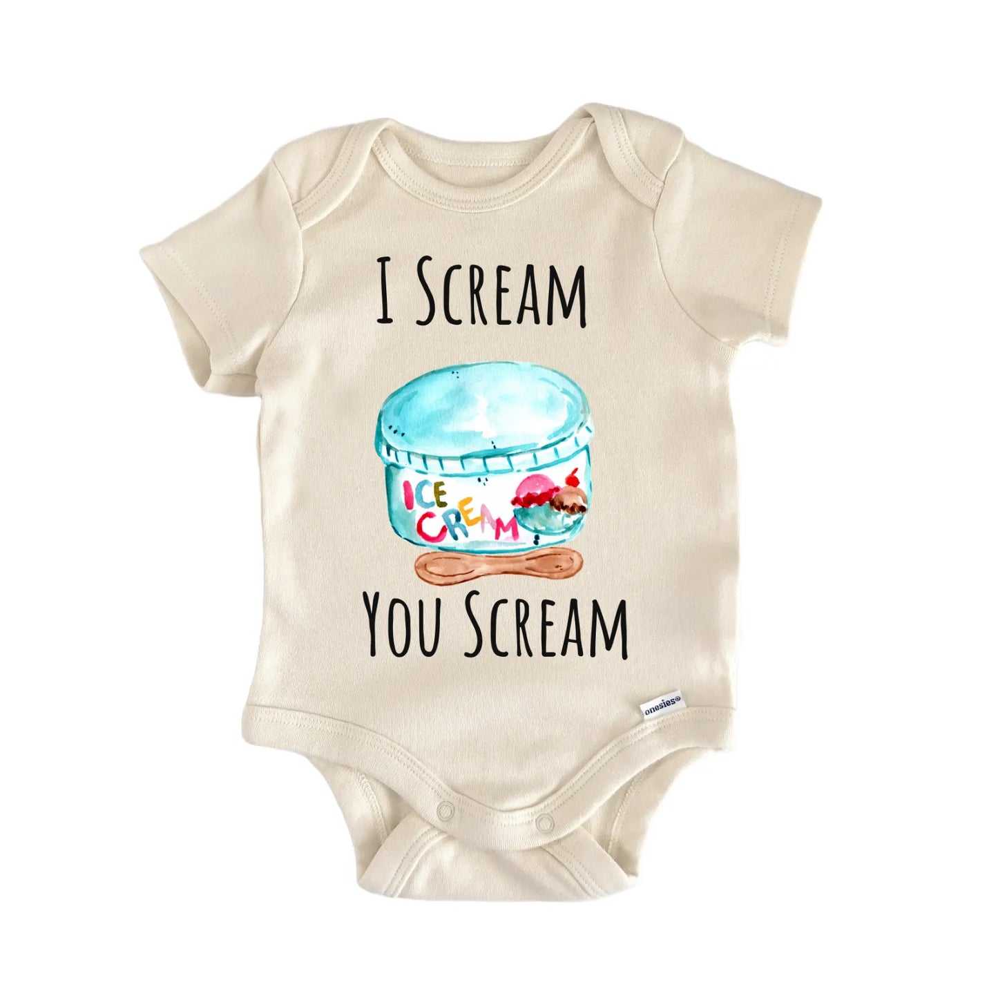 Scream Ice Cream Dessert Summer Baby Gift Baby Bodysuit