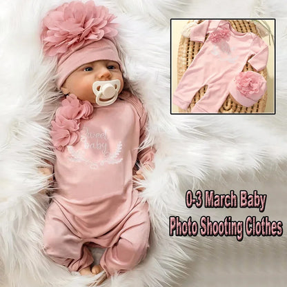 2pcs Newborn Rompers Spring Autumn Baby Girl Clothes Floral Cotton