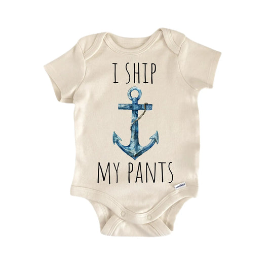 Ship My Pants Nautical Newborn Baby Onesie® Onesie®