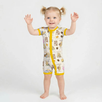 God Says I Am – Little Blessings Bamboo Shorty Zippy