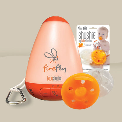 Firefly Portable Baby Sound Machine + Shushie Pacifier 2-Pack Bundle