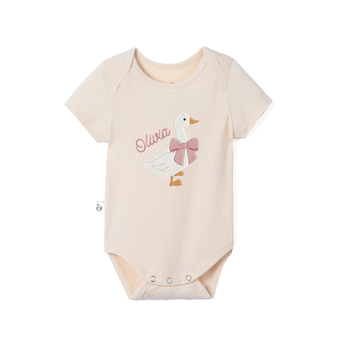 'Silly Goose' Bamboo Embroidered Baby Bodysuit