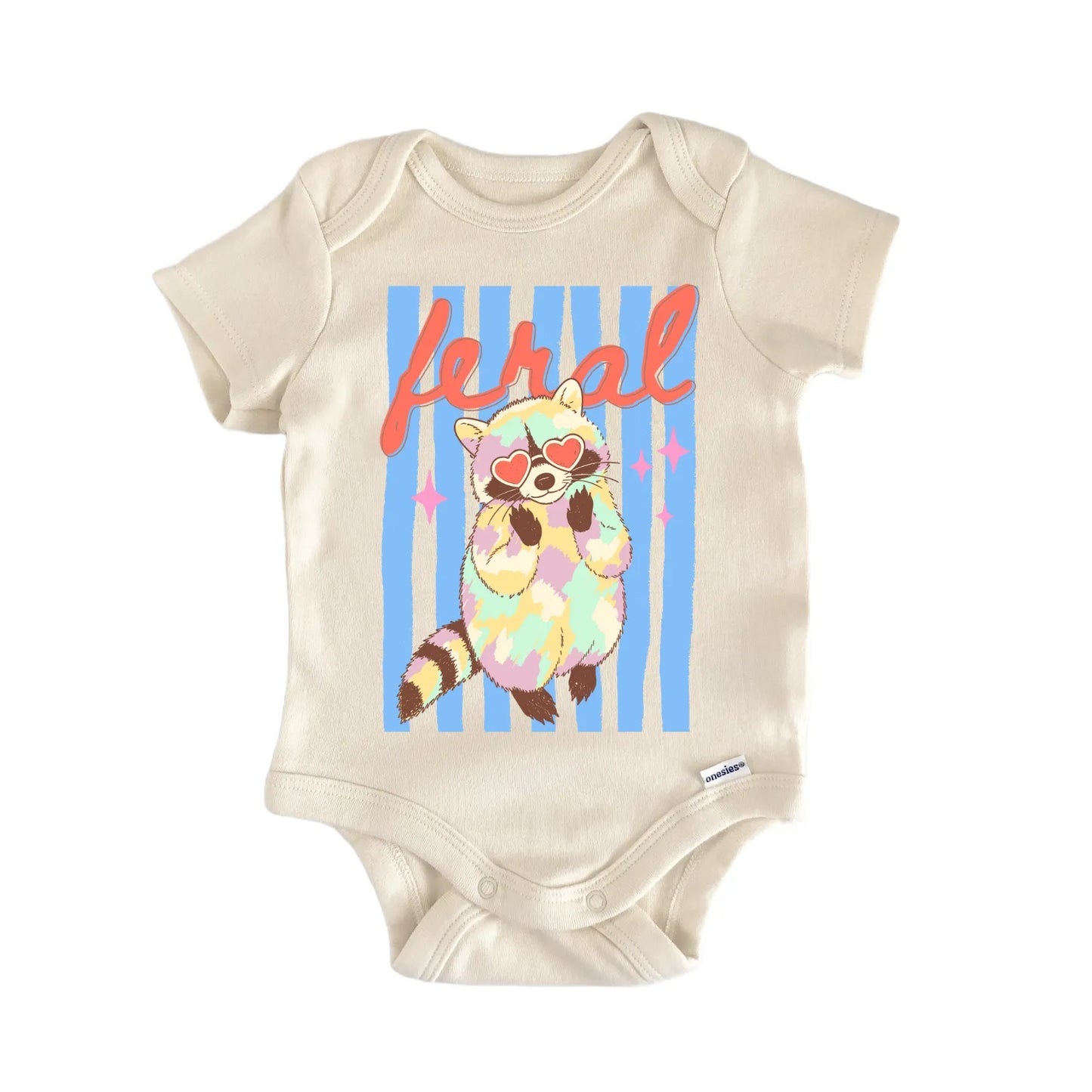 Summer Animal Feral Raccoon Baby Gift Baby Bodysuit