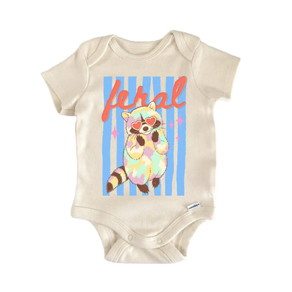 Summer Animal Feral Raccoon Baby Gift Baby Bodysuit