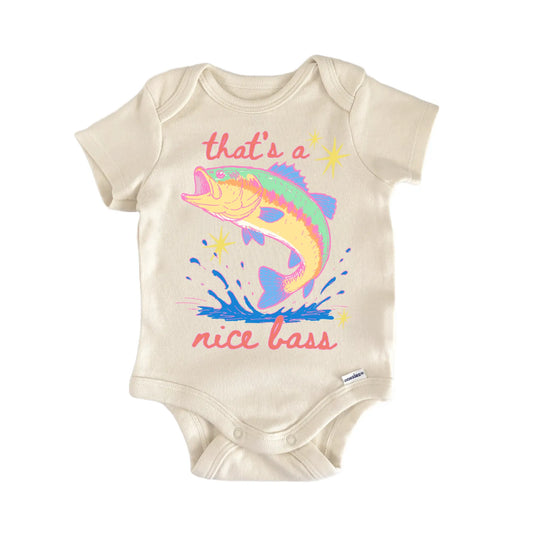 Summer Fishing Nice Bass Baby Gift Baby Bodysuit