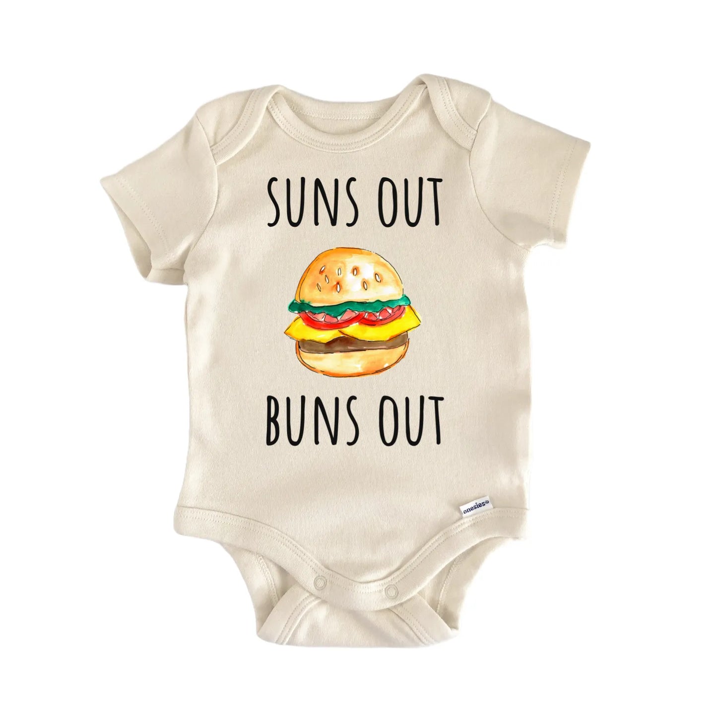 Suns Out Buns Out Hamburger Burger BBQ Infant Gift Baby Bodysuit