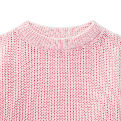 Classic Pink Knit Baby Sweater