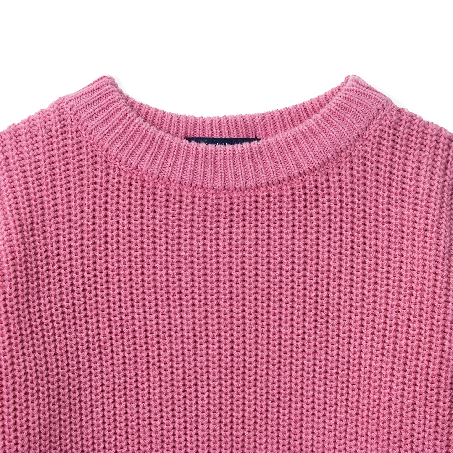 Classic Knit Baby Sweater in Rose Pink