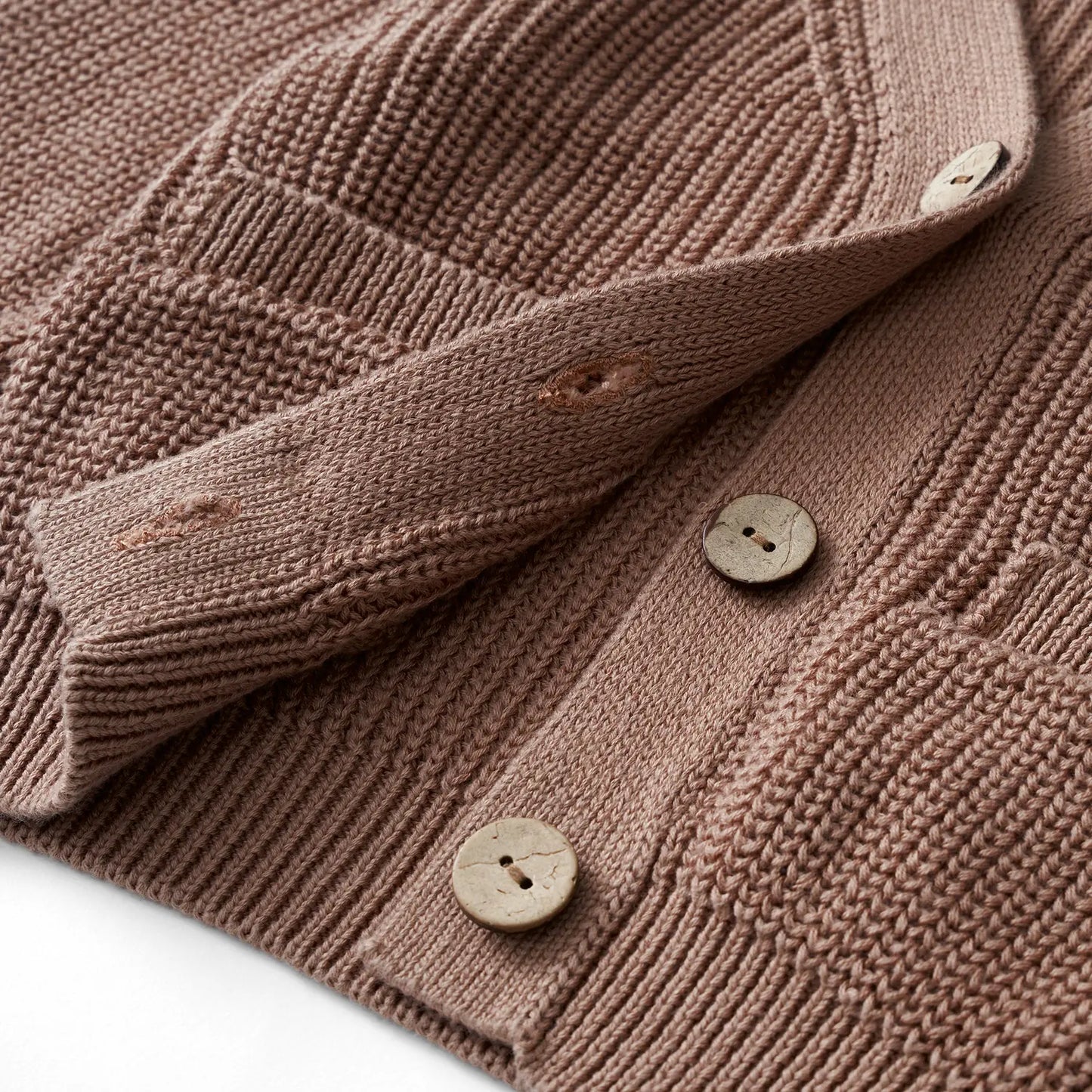 Classic Cardigan with Pockets in Mocha