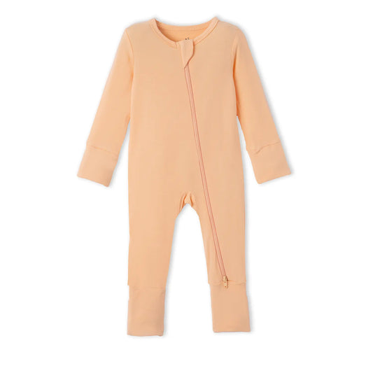 Peach Fuzz Convertible Footie Pajamas