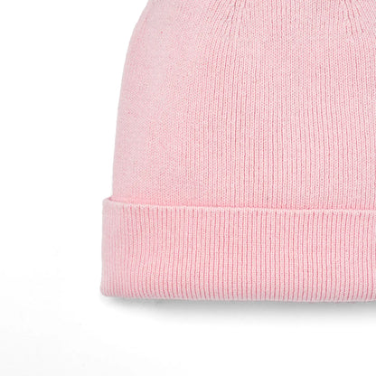 Knit Baby Pom Beanie in Pink
