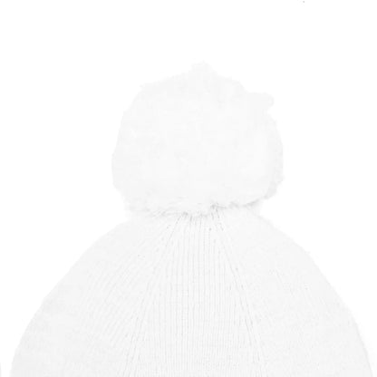 Knit Baby Pom Beanie in White