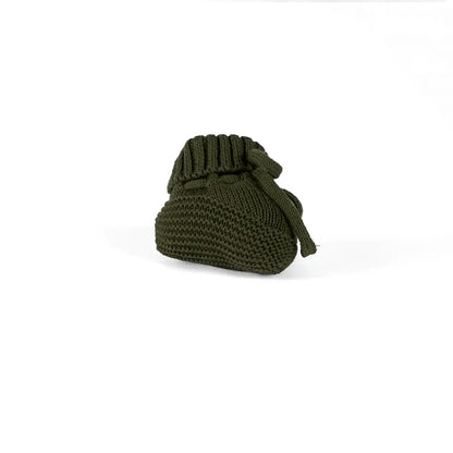 Knitted Booties in Forest Green