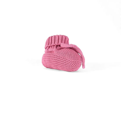 Knitted Booties in Rose Pink