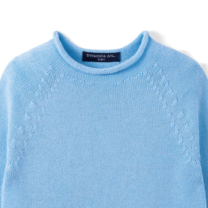 Knit Rollneck Baby Sweater in Baby Blue