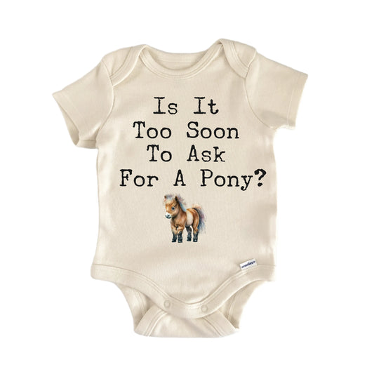 Too Soon Pony Horse Newborn Baby Onesie® Onesie®