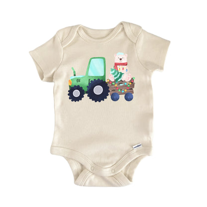 Tractor Christmas Tree Newborn Baby Onesie® Onesie®