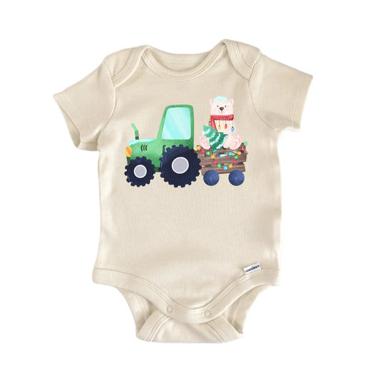 Tractor Christmas Tree Newborn Baby Onesie® Onesie®