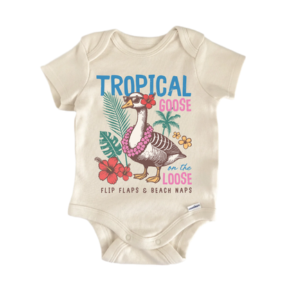 Tropical Silly Goose Newborn Baby Onesie® Onesie®