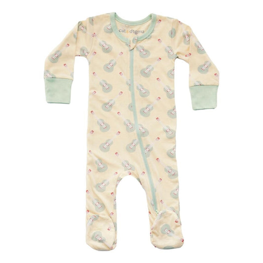 GOTS Certified Organic Cotton Zippy Footed - Ukulele