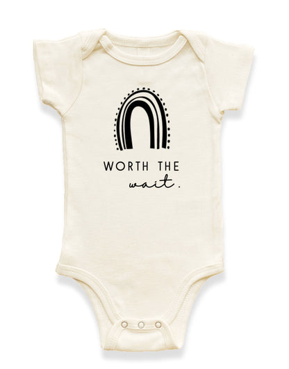 Worth The Wait Rainbow Organic Baby Bodysuit