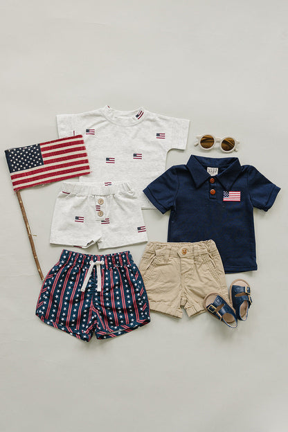 Flag Button Short Set