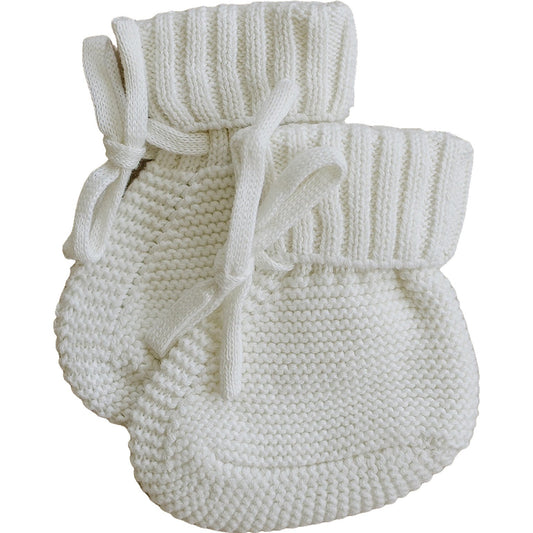 White Knit Booties