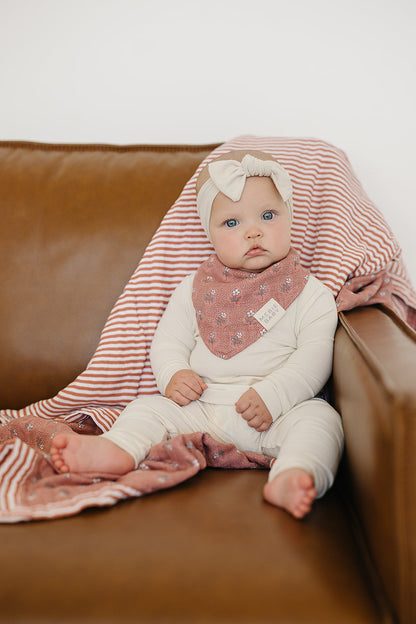 Vintage Pink Floral Classic Muslin Bib