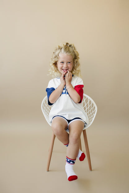 USA Colorblock Tee - Oversized or Regular Fit