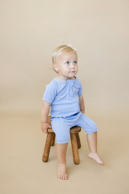 Solid Ribbed Bamboo Shorty Romper (0-3m to 4T)  - more colors