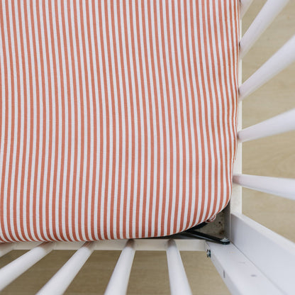 Pink Stripes Muslin Crib Sheet