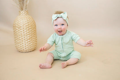 Solid Ribbed Bamboo Shorty Romper (0-3m to 4T)  - more colors
