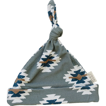 Southwest Aztec Ribbed Bamboo Newborn Knot Hat